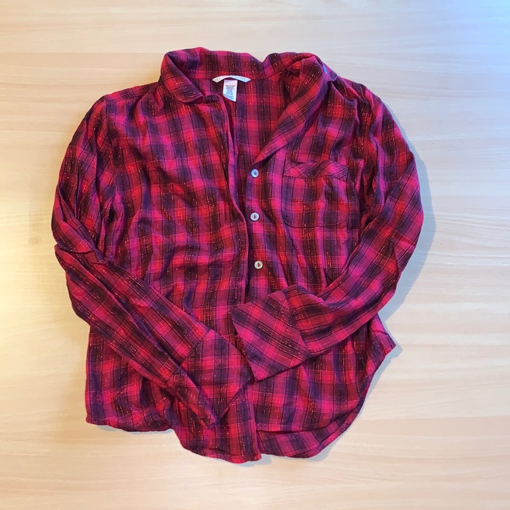 Donated NWOT Victoria’s Secret Plaid Pajama Shirt &Pants PJ XS